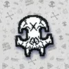 8 Bit White Bear Knkl Skull Iron On Patch 1 by Respect