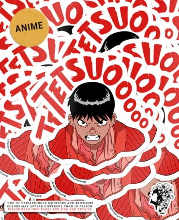Akira Capsule Leader Kaneda Classic Shouting Edition 80s Anime Vinyl Stickers Designed By Anthony Respect Sticker Pile Mockup