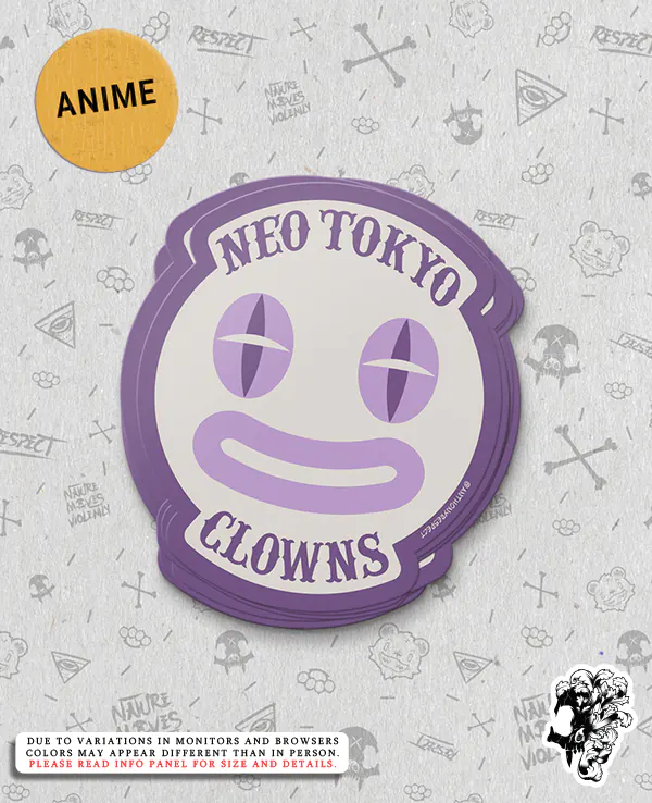 Akira Neo Tokyo Clowns Gang It Aint Funny Edition 80s Anime Vinyl Stickers Designed By Anthony Respect Stack Mockup 1