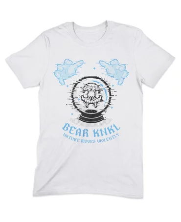 Bear Knkl Pixel Fortune Cyan Tee White By Respect