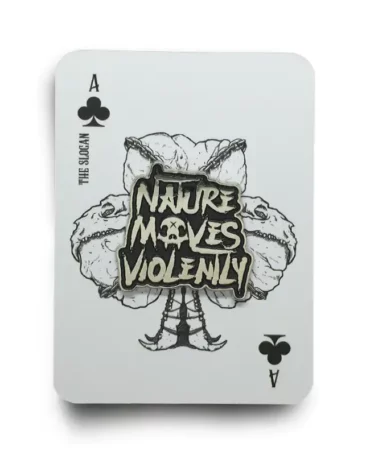 Bear Knuckle Nature Moves Violently Slogan Silver Edition Die Struck Enamel Pin By Anthony Respect