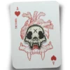 Bear Knuckle Skull Logo Brushed Nickel Die Struck Enamel Pin On Playing Card Backer By Anthony Respect