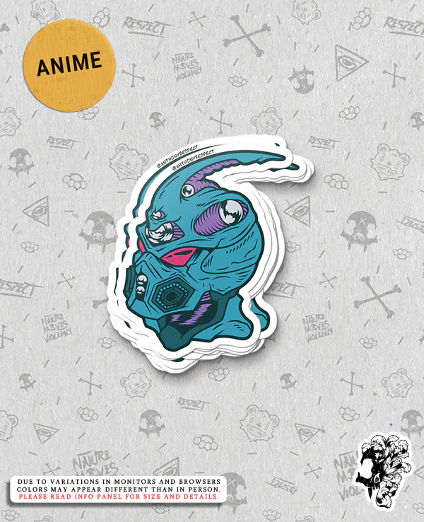 Bio Boosted Guyver Anime Edition 80s Anime Vinyl Sticker Designed by Anthony Respect Stack Mockup 1