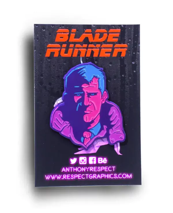 Blade Runner Deckard Neon Replicant Edition Soft Enamel Pin By AnthonyRespect