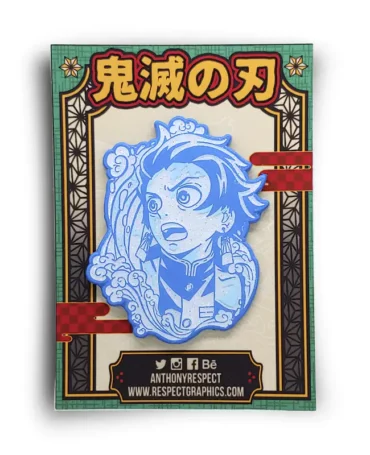Demon Slayer Tanjro Water Breathing NYCC Exclusive Limited Edition Soft Enamel Anime Pin with Screen Printed Epoxy By Anthony Respect