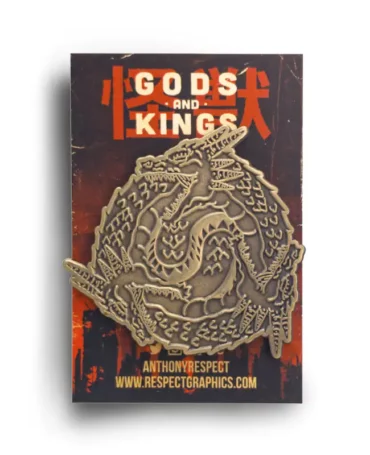 Ghidorah Ghidoraboross Relic Amulet Edition Antique Brass Finish Kaiju Gods and Kings Enamel Pin By Anthony Respect.jpg