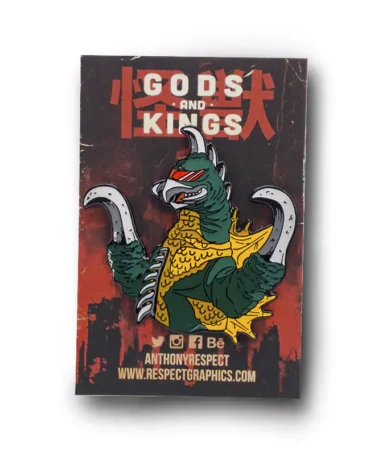 Gigan Classic Edition Black Metal Finish Kaiju Gods and Kings Soft Enamel Pin By Anthony Respect