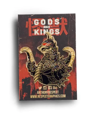 Gigan Void Limited Edition Gold Metal Finish Kaiju Gods and Kings Soft Enamel Pin By Anthony Respect