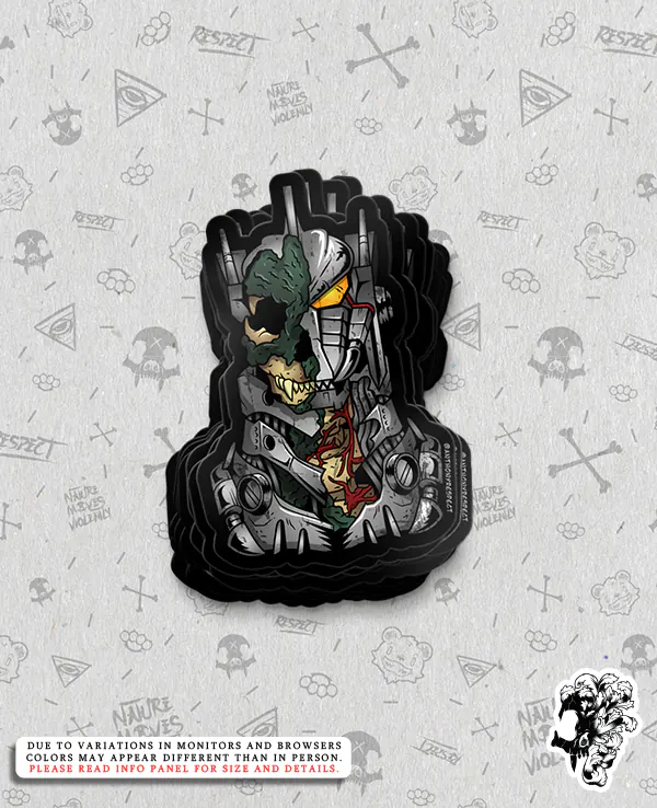 Kaiju Gods and Kings Damaged Kiryu Vinyl Sticker Design By Anthony Respect Stack Mockup 2