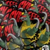 Kaiju Gods and Kings Gigan Vinyl Sticker Design By Anthony Respect Sticker Pile Mockup