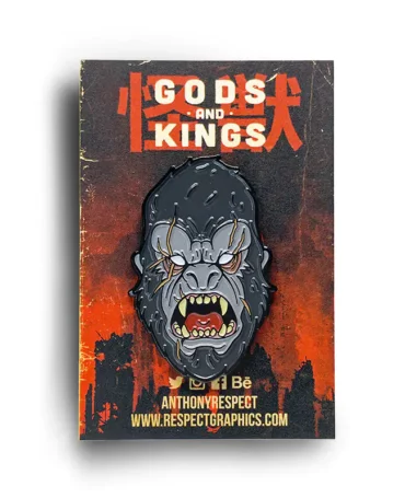 King Kong Classic Edition Black Enamel Finish Kaiju Gods and Kings Enamel Pin By Anthony Respect