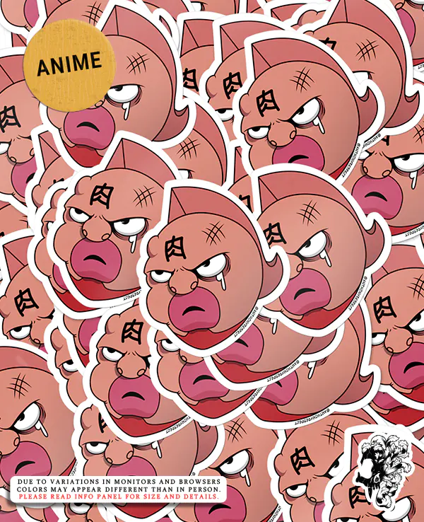 Kinnikuman MUSCLE Beat Up Edition 80s Anime Vinyl Stickers Designed By Anthony Respect Sticker Pile Mockup
