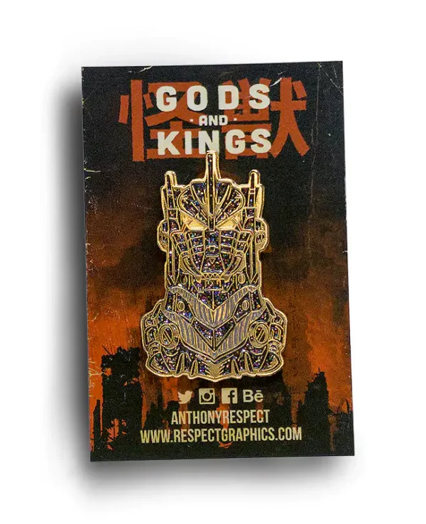 Kiryu Mechagodzilla Void Limited Edition Gold Finish Kaiju Gods and Kings Enamel Pin By Anthony Respect