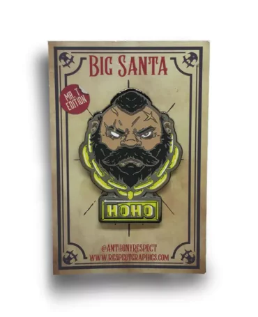 Santa Claus Mr T Hoho Gold Chain Limited Edition Black Nickel Screenprinted Hard Enamel Pin By Anthony Respect